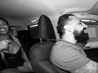 in the car, lukas zaad enjoys anne cristall's tight ass and lactating tits