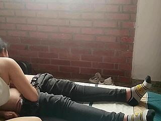 horny young girl masturbates me and milks with mouth