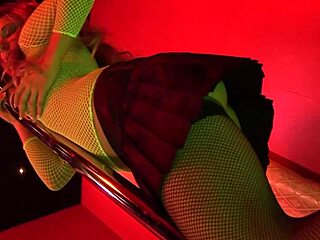 Lesbian strippers rub big tits together before fingering wet cunts