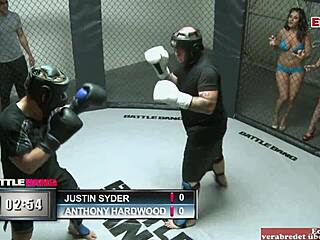 She says, Watch this chubby brunette slut with big tits fuck a fighter.