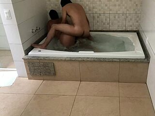 We Were Relaxing In The Bathtub And I Couldn't Resist Giving My Ass To The Newbie!