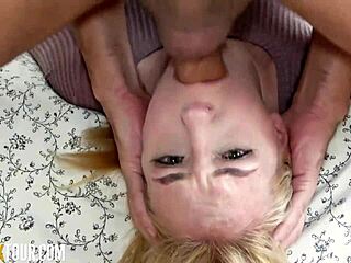 Gorgeous Blonde Has No Gag Reflex When Thrusted A Huge Cock In Her Mouth