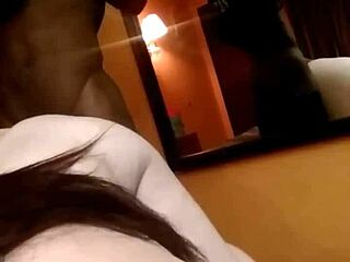 Thick white girl rides husband in intense session