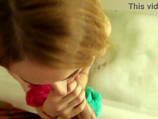 a beautiful milf invited me to the bathroom, took my cock in her hand, and started sucking