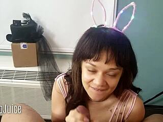 Short version of Kiki Cali black cock blowjob