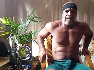 Brazilian Bear Shows Off Fat Cock!