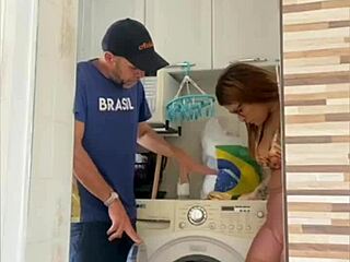 wife flashing her pussy near husband