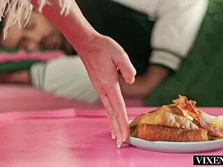 Dream mom Alexis sucks college stud's cock dry.