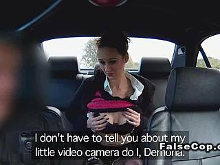 Tattooed Babe Fucks in Police Car in Public on Nu-Bay.com