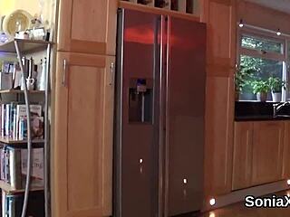 Cheating english milf sonia reveals monster tits in lingerie