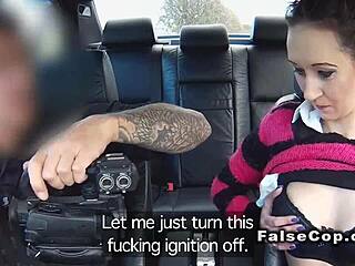 Tattooed Babe Fucks in Police Car in Public on Nu-Bay.com