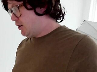 Busty Brit Giving Head to Dweeb