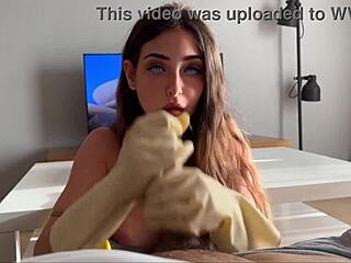 Stepfather shows me his cock while I clean, I don't wanna look but end up jerkin', suckin', and ridin' it.