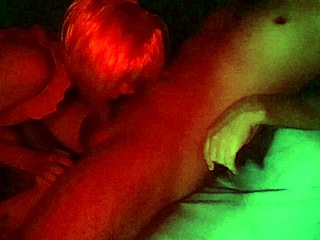 young woman impressing her boss with oral skills