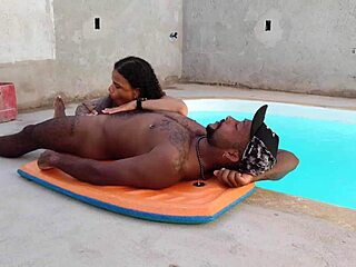 Is this blowjob girl sucking my dick in the pool while getting her ass fucked?