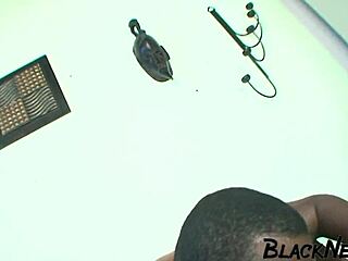 Does the black housewife crave cum on her tits?