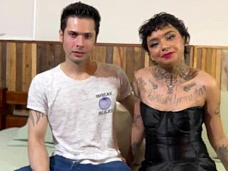 Gata mignon num menage a trois bem safado com o namorado corno e um amigo