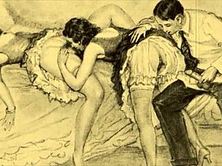 Detailed depictions of vintage erotic art