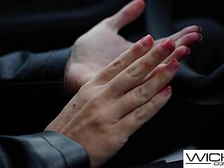 Oh wow, Emma Hix and Blake Blossom get their pussies dicked hard in a group threesome!