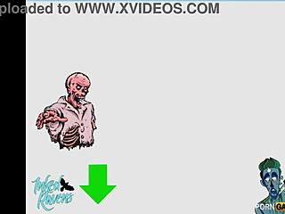 Inked Raven Plays Zombies Attack With Shaved Pussy Exposed