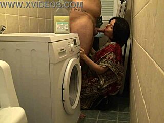 amateur cuckold wife gets rough sex in basement while husband at work!