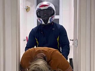 motoboy bursts into women's bathroom and fucks the peeing woman until she cums hard on his dick begging for more pussy