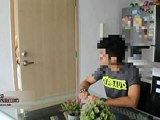 the stepsister accidentally noticed her stepbrother masturbating and wanted to help him