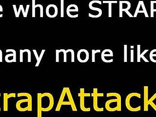 핫 브루넷이 큰 자지 스트래폰으로 애널 당해