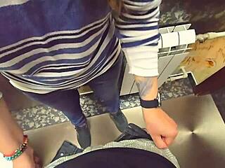 stranger cums in my panties in restaurant toilet again