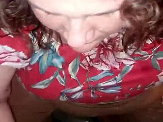 Step mommy gives me a handjob and sucks my cock until I cum on her face