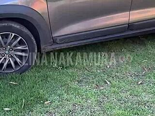 Vigilante Approaches Hot Japanese Woman in Public Parking Lot