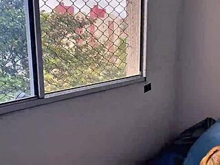 Brazilian Redhead Student Fucked by Endowed Teacher in Fishnets