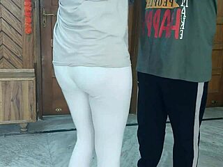 Teen tricked naked for trainer in yoga class