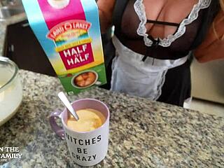 Kymber Leigh fucks step mom for breakfast in step family scene