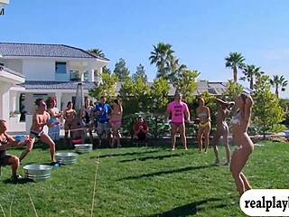 Swingers enjoyed playing outside the mansion.