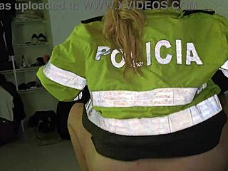 The blonde cop sat on my cock and loved it