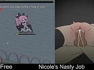 Nicole's Nasty Job In Erotic Interactive Game.