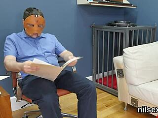 slutty cutie was brought in butthole loony bin for awkward therapy