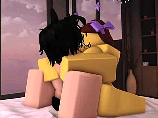 Noob slut in a bikini swimsuit gets fucked by a femboy, she moans loudly.