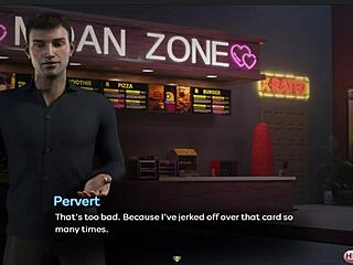 In this visual novel, a curvy teen gets anal creampied by monster cock