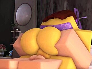 Noob slut in a bikini swimsuit gets fucked by a femboy, she moans loudly.