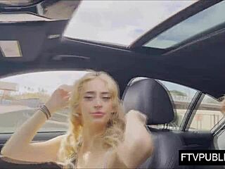 Check out this amateur blonde flashing in public