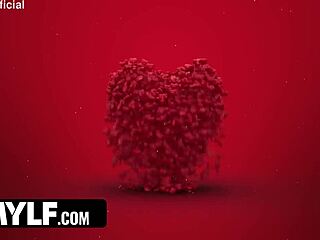 Valentine's day shower turns into cum drenching with neighbor and stepson.