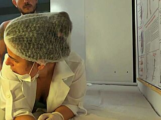 The patient gets hard from the nurse's hands in the hospital, leading to intense foreplay and rough sex.