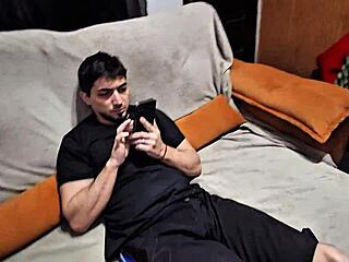 stepmom pretends not to care but spies on her hot bratty stepson until she gets him