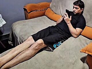 stepmom pretends not to care but spies on her hot bratty stepson until she gets him