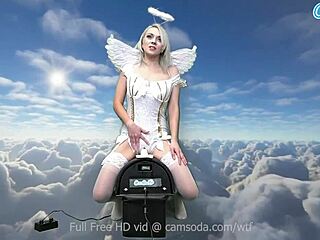 Ava Sinclaire, with her heavenly body, casually rides the Sybian machine.