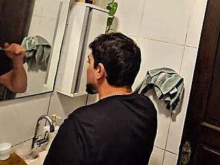 stepmom pretends not to care but spies on her hot bratty stepson until she gets him