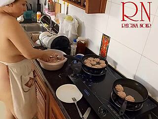 i am a nudist housewife cooking naked in the kitchen