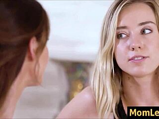 the stepmom FUCKS her stepdaughter, who is also a stepmom, in a lesbian scene